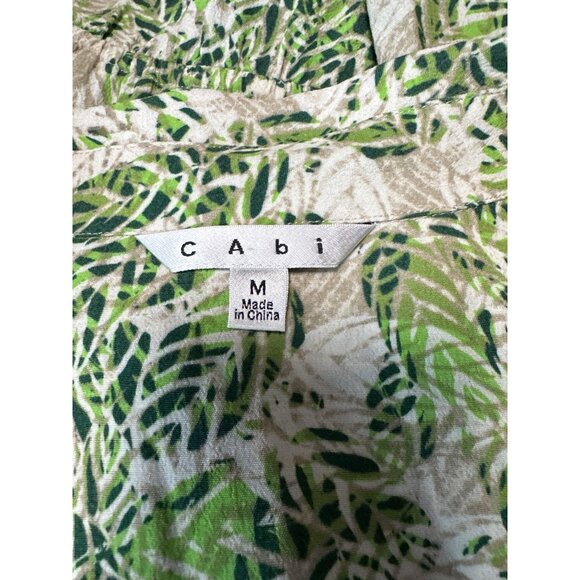 Cabi Green Tropical Print Faux Wrap Dress Women's Size M - Picture 9 of 12